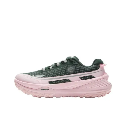 LINING Dilu Running Shoes Women's Low-Top Dark Green/Light Cherry Pink