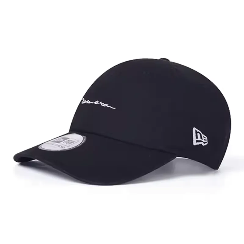 New Era Handwritten Logo Embroidered Baseball Cap Black-0