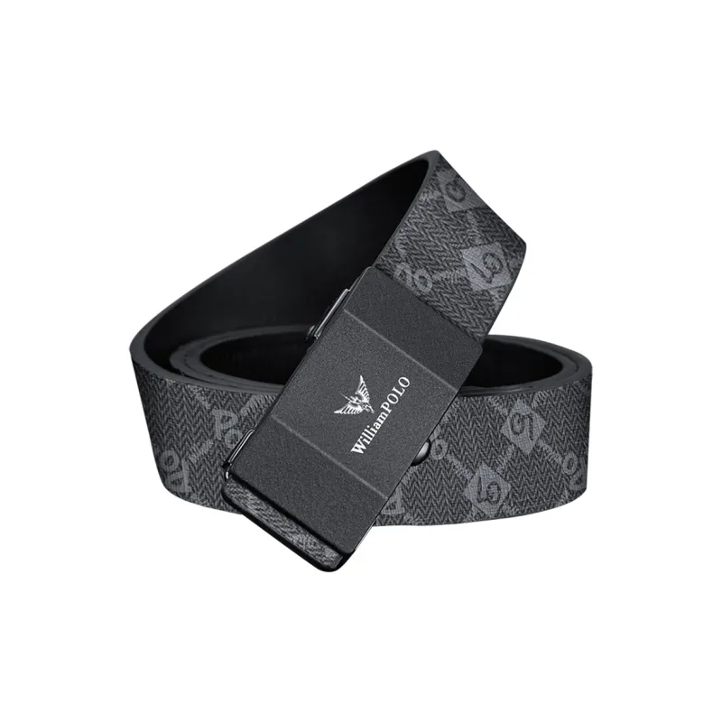 WilliamPOLO Outer PVC Base Microfiber Leather Belts Men's 3.4cm Wide-2