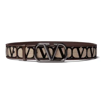 Valentino Toile Iconographe VLogo Signature Buckled Belt