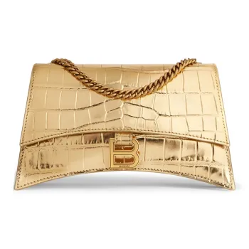 Balenciaga CRUSH Calfskin Crossbody Bag Shoulder Bag Women's Gold