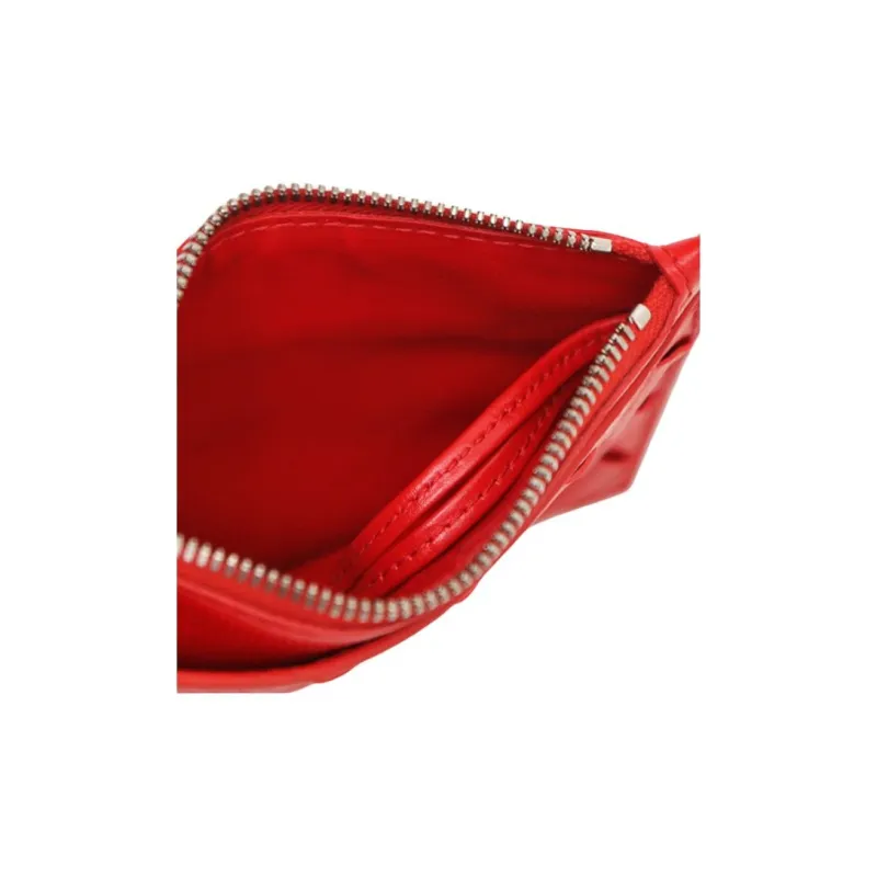 Bottega Veneta Lambskin Wallet Women's Vibrant Red-4