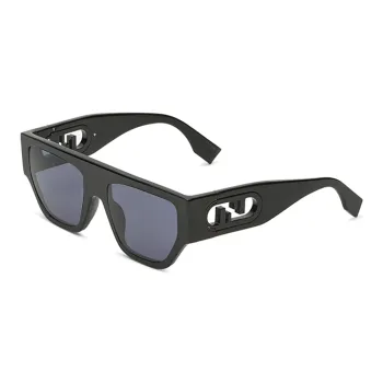 FENDI Acetate Irregular Shape Sunglasses Women's Black