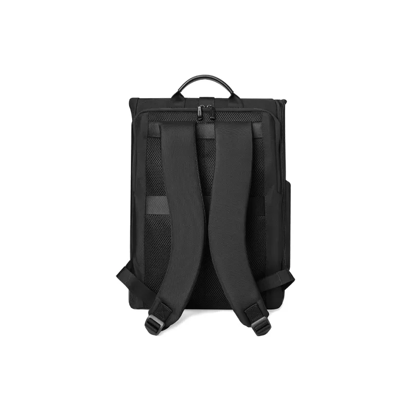 PIERRE CARDIN Synthetic Leather Backpack Laptop Bag Travel Backpack Tubas Unisex Black-4