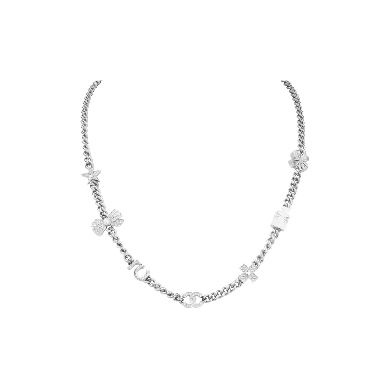 CHANEL Laces Alloy Rhinestone Pearl Necklaces Women's-2