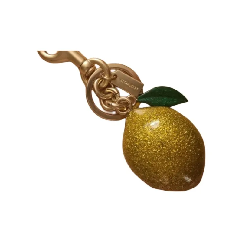 COACH Resin Keychain Bag Accessory Unisex Yellow-3