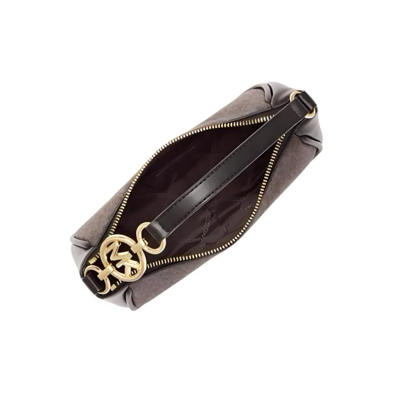 MICHAEL KORS Cow Leather Patchwork With Artificial Leather Crossbody Bag Small Size Women's Dark Brown/Black-2