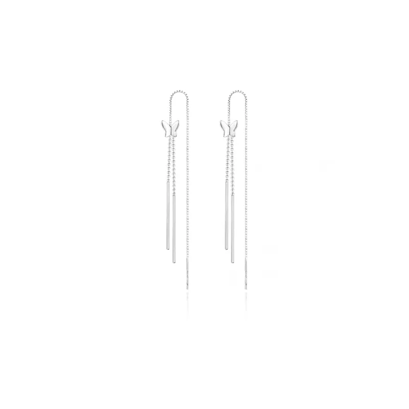 OSSINMI S925 Silver Drop Earrings Women's-1