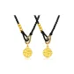 Fu Character Pendant Necklace-Black+Black