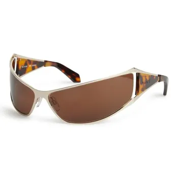 OFF-WHITE Metal Irregular Shape Sunglasses Unisex Gold