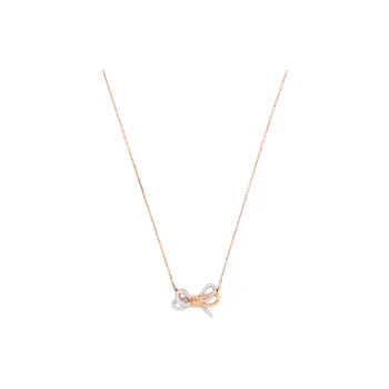 Swarovski Faux Crystal Stone Necklaces Women's Rose Gold Tone Plated