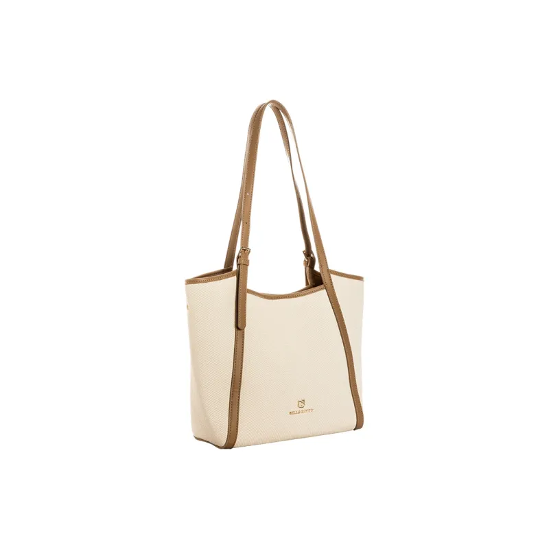 Sanrio Hello Kitty Synthetic Leather Tote Bag Shoulder Bag Regular Women's Khaki-1