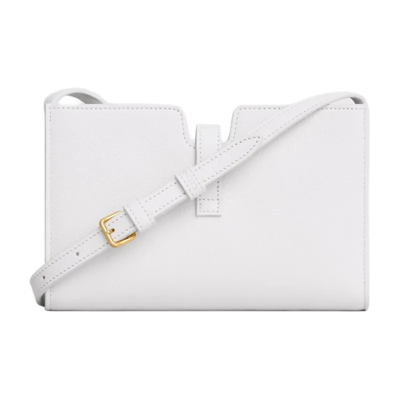 CELINE Soft Calfskin One Shoulder Crossbody Clutches Mini Women's White-2