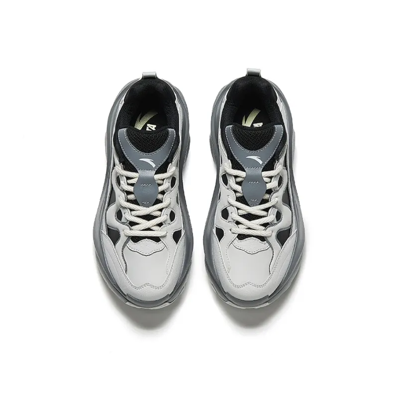 Anta Meowth Shoes 5 Anti-Slip Wear-Resistant Low-Top Casual Shoes Women's Gray Black-2