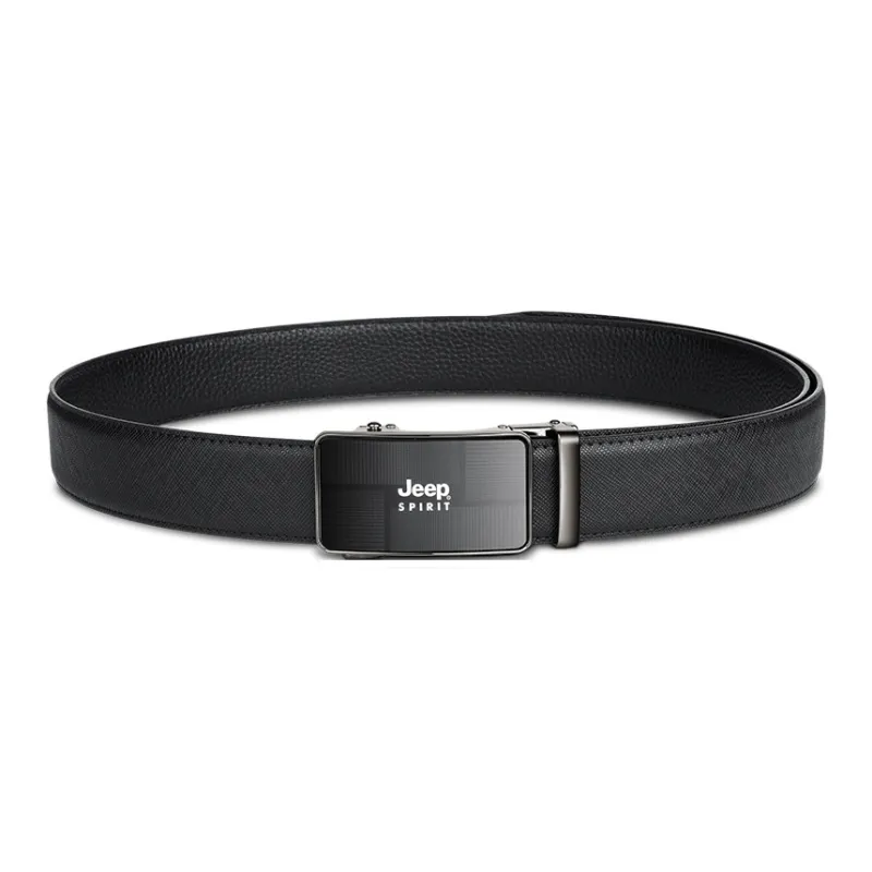 JEEP SPIRIT Youth Casual Automatic Buckle Cow Leather Belts Men's Width 3.4cm-1
