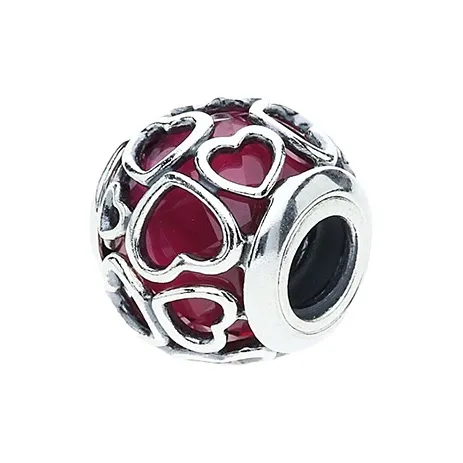 Pandora 925 Sterling Silver Charms / Pendants Women's Cherry Red-2