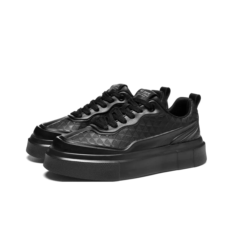 HLA Trendy Height Increasing Casual Fleece-Lined White Sneakers Skateboard Shoes Men's-1