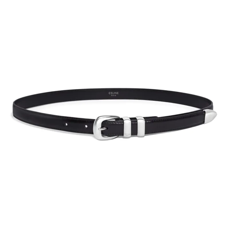 CELINE Leather Belts Women's Black-1