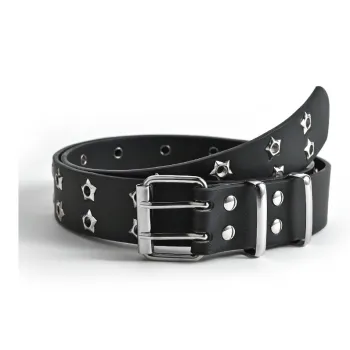 FUO Space Punk Casual Minimalist Style Delicate Fashion Versatile Cut Out Design Leather Belts Unisex Width 3.3cm