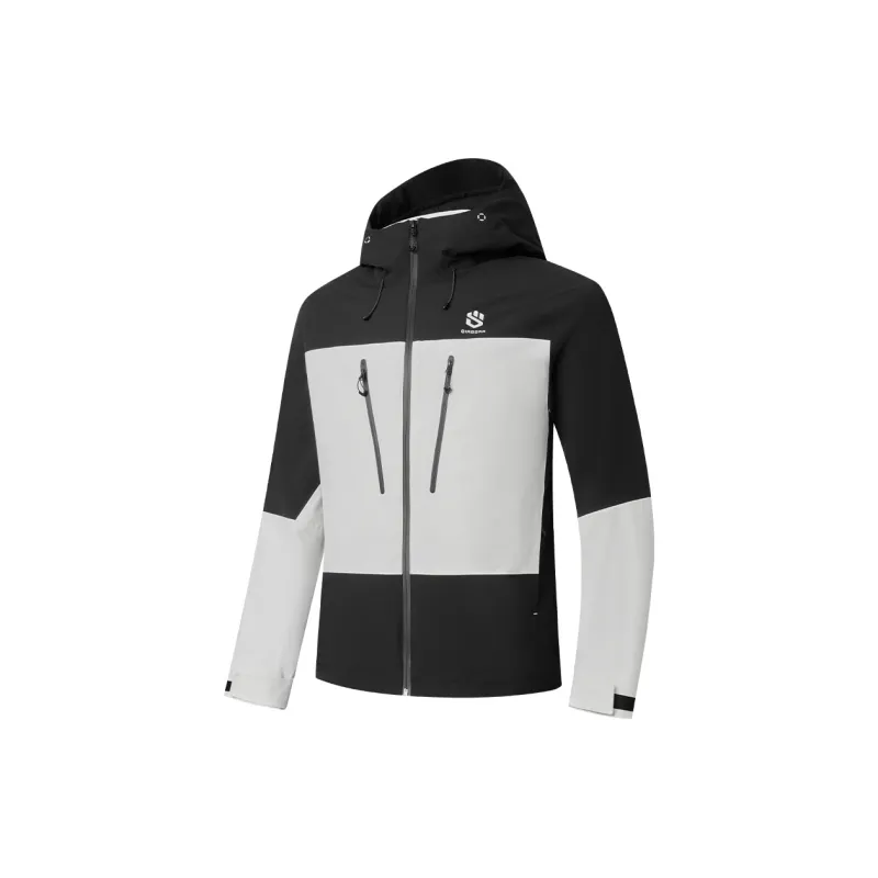 QIAODAN Mountain God Series Windbreaker Jackets Men Smoke White-2