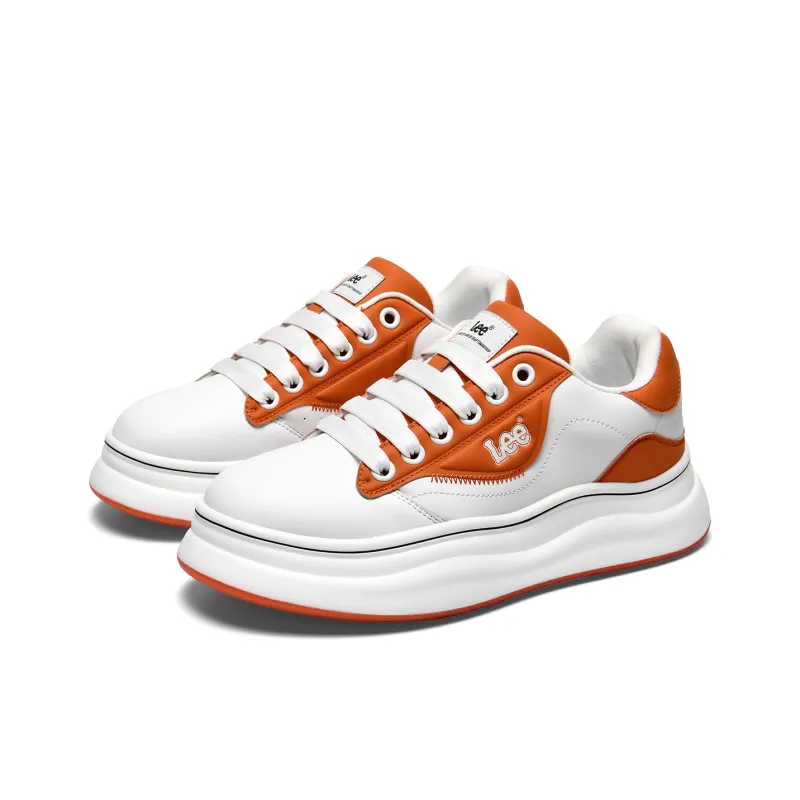 Lee Versatile Trendy, White Sneakers, Classic Fashion Commute Low Top Height Increasing Skateboard Shoes Men's-26