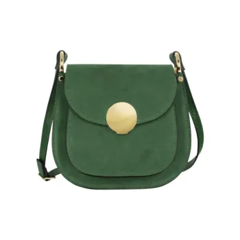 Le Parmentier Orchid Suede Smooth Leather Bonded Crossbody Bag Shoulder Bag Women's Dark Green