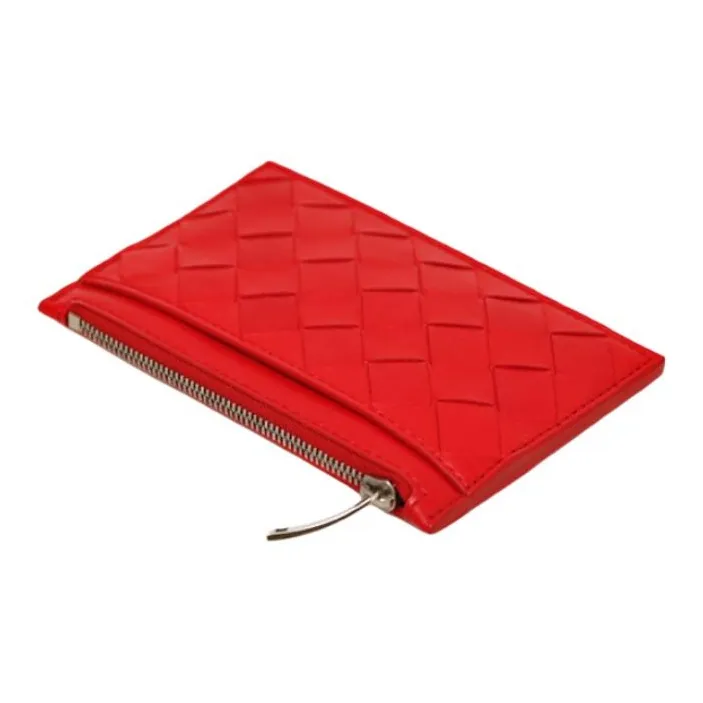 Bottega Veneta Lambskin Wallet Women's Vibrant Red-2