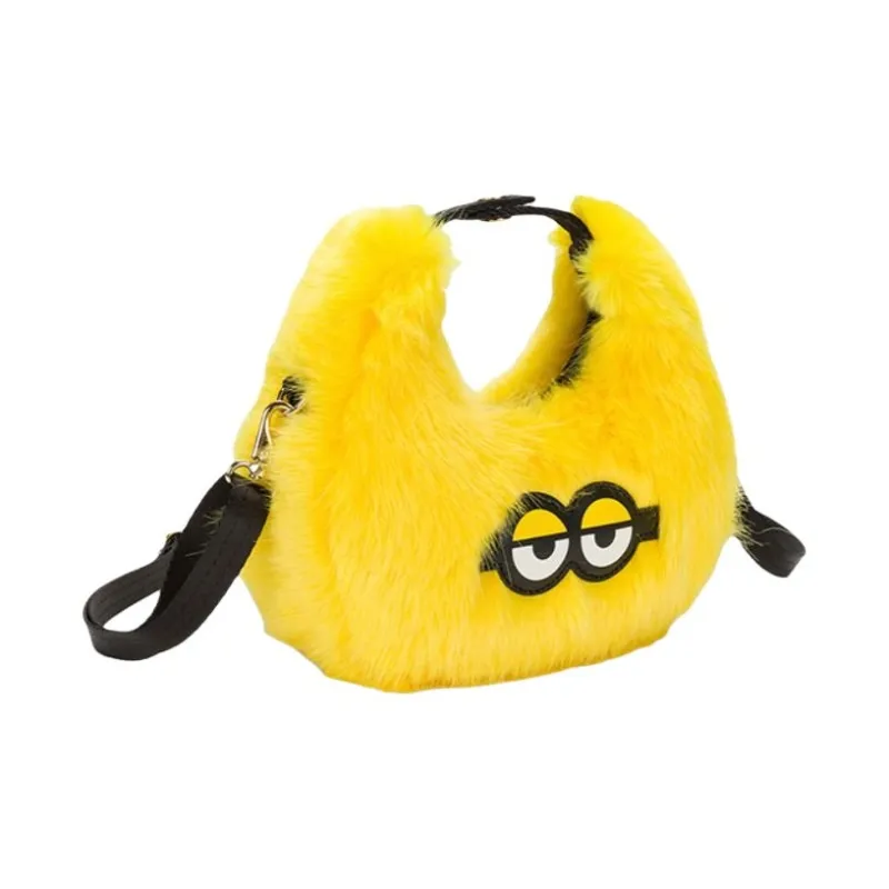Kipling Minions, Collaboration Acrylic With Polyester Shoulder Bag, Crossbody Bag, Handbag Small Size Women's Yellow-1