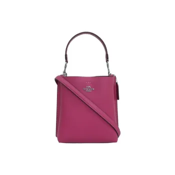 COACH Mollie Leather Bucket Bag, Handbag, Shoulder Bag, Crossbody Bag Women's Fuchsia