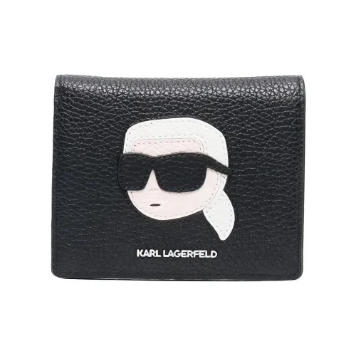 KARL LAGERFELD Calfskin Wallet Women's Black