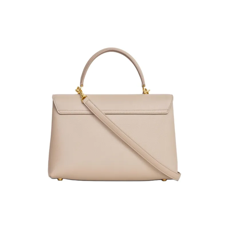 CELINE Calfskin Shoulder Bag Crossbody Bag Handbag Medium Size Women's Light Beige-2