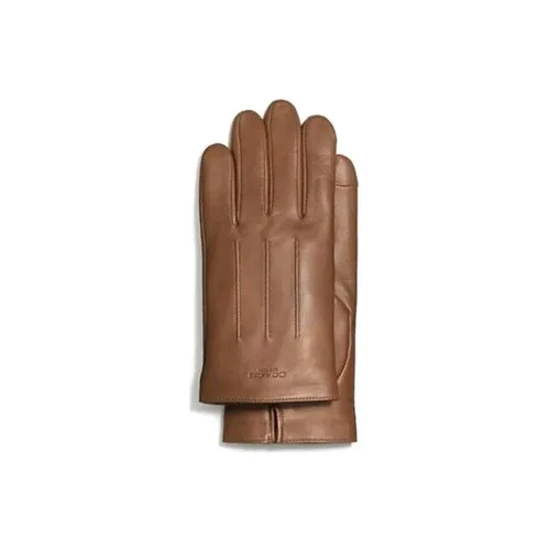 COACH Leather Gloves Men's Brown