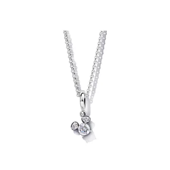 Pandora 925 Sterling Silver Synthetic Cubic Zirconia Necklaces Women's Silver
