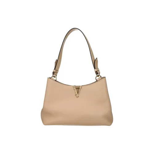 VERSACE Leather Portable Crossbody Bag Shoulder Bag Women's Light Brown