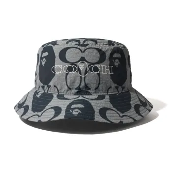 A BATHING APE Cotton Bucket Hats Unisex Black