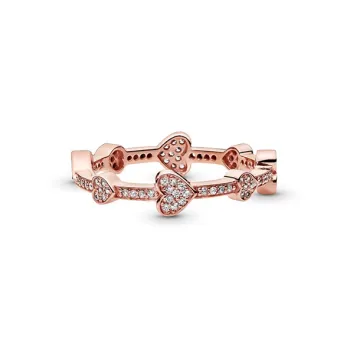 Pandora Copper Silver Alloy Rings Women's Rose Gold