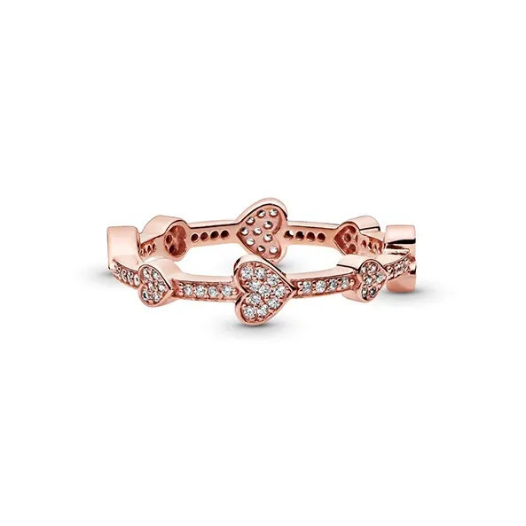 Pandora Copper-Silver Alloy Rings Women's Rose Gold-0