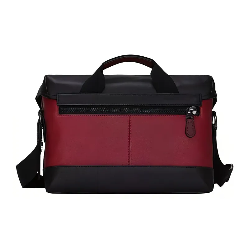 COACH Canvas With Leather Messenger Bag, Handbag, Shoulder Bag Tubas Men's Brown & Black-1