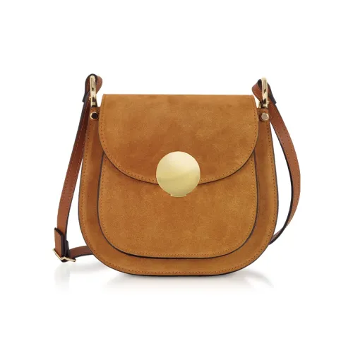 Le Parmentier Suede Patchwork Calfskin Crossbody Bag Shoulder Bag Women's Camel