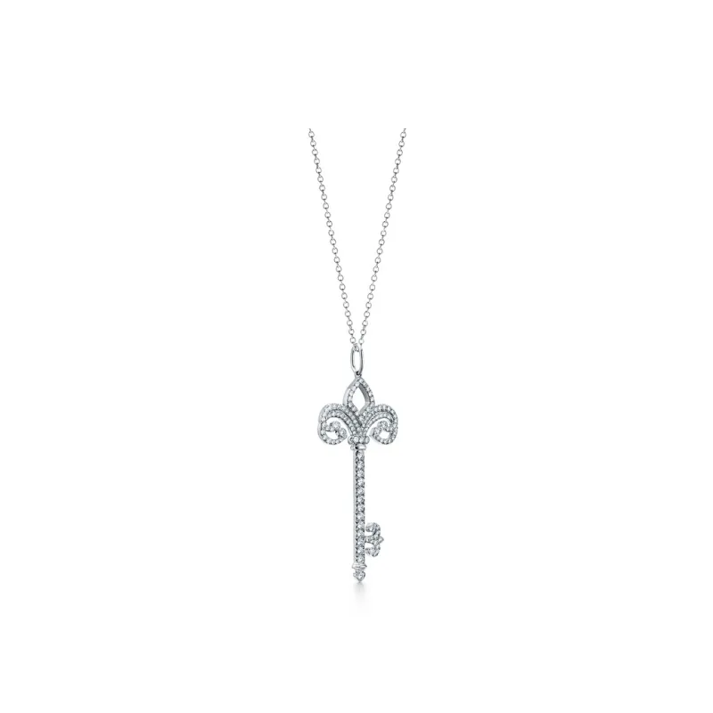 TIFFANY & CO. Keys Collection Karat Gold, 18K White Gold Necklaces Women's-0