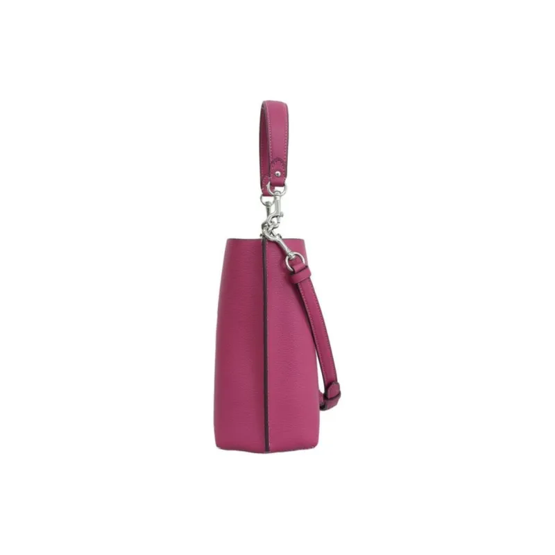 COACH Mollie Leather Bucket Bag, Handbag, Shoulder Bag, Crossbody Bag Women's Fuchsia-2