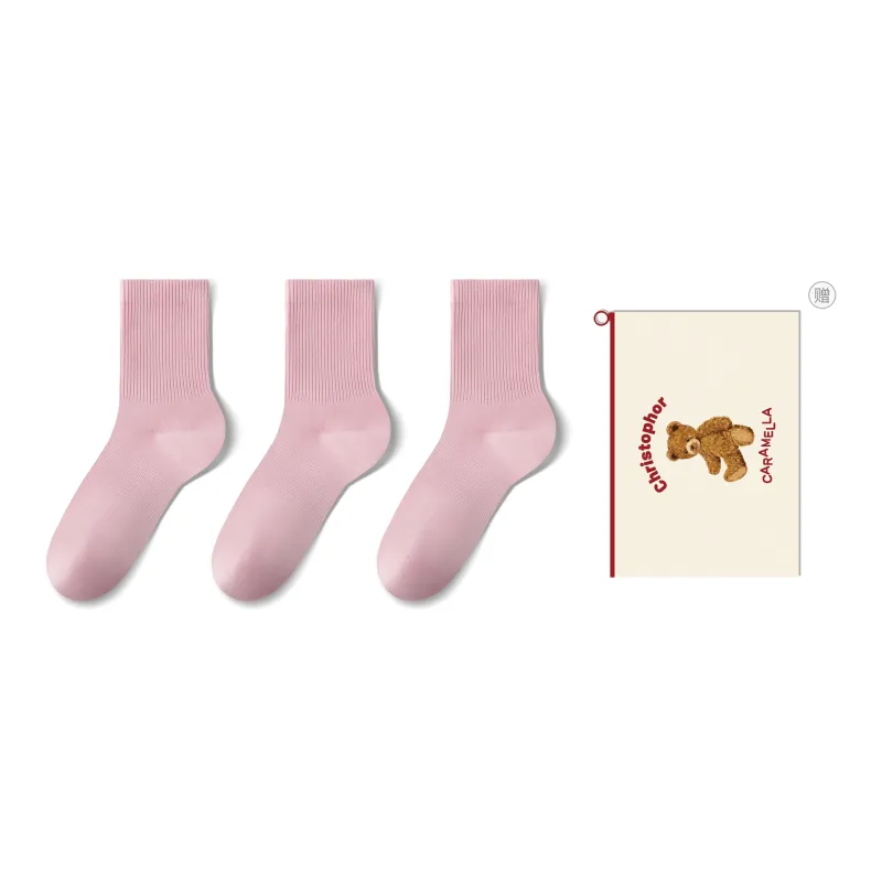 Caramella Mid Calf Socks Women's 3 Pack Gift Box Set-6