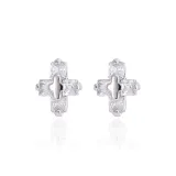 Cross Stud Earrings [Silver]