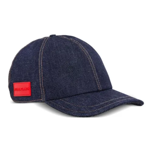 FERRAGAMO Cotton Baseball Caps Men's Blue