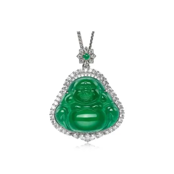 Cuiya Golden Building Chalcedony Jade Pendants Women's