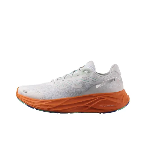 SALOMON AERO GLIDE 2 Anti-Slip Wear-Resistant Low-Top Casual Running Shoes Men's White Orange