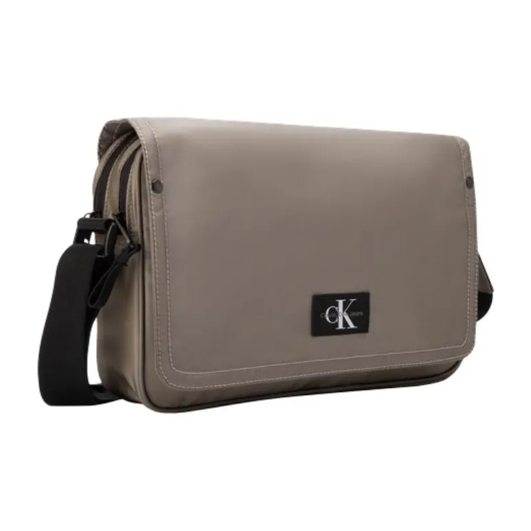 CALVIN KLEIN Fabric Crossbody Bag Shoulder Bag Medium Size Men's Gray Coffee-1