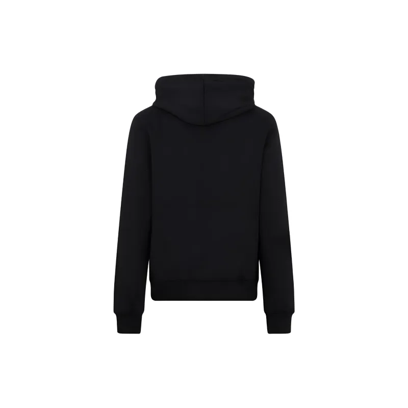 Lanvin Embroidered-logo Pouch-pocket Hoodie Black-1