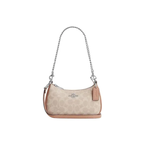 COACH Teri Artificial Leather With Recycled Leather Shoulder Bag Crossbody Bag Women's Milk Tea Beige