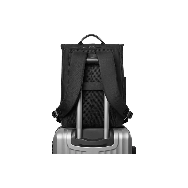PIERRE CARDIN Synthetic Leather Backpack Laptop Bag Travel Backpack Tubas Unisex Black-5